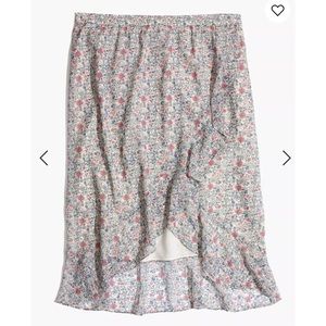Madewell Ruffle-Wrap Midi Skirt in Shadowpetal